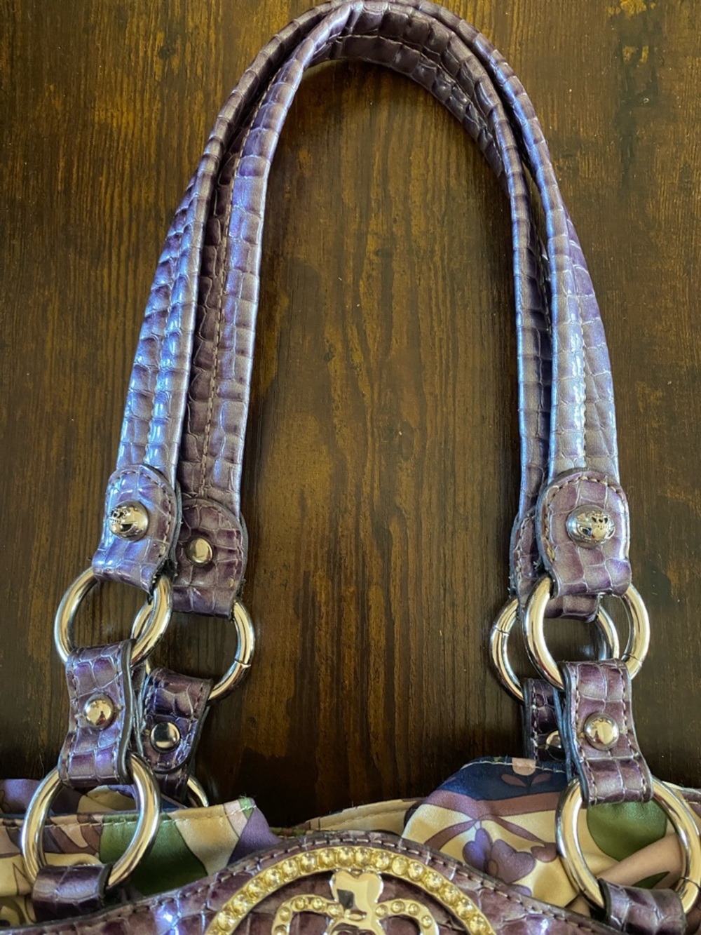 Kathy van Zeeland Purple Floral Pattern Hobo    Purse - Picture 11 of 15